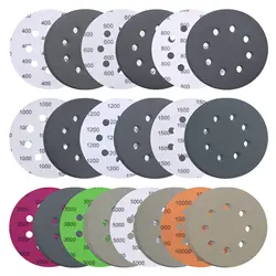 50Pcs Wet Dry Sanding Disc 5Inch 8Hole Hook Loop Sandpaper 400-7000 Grit Assorted for Wood Finishing Metal Sanding Car Polishing