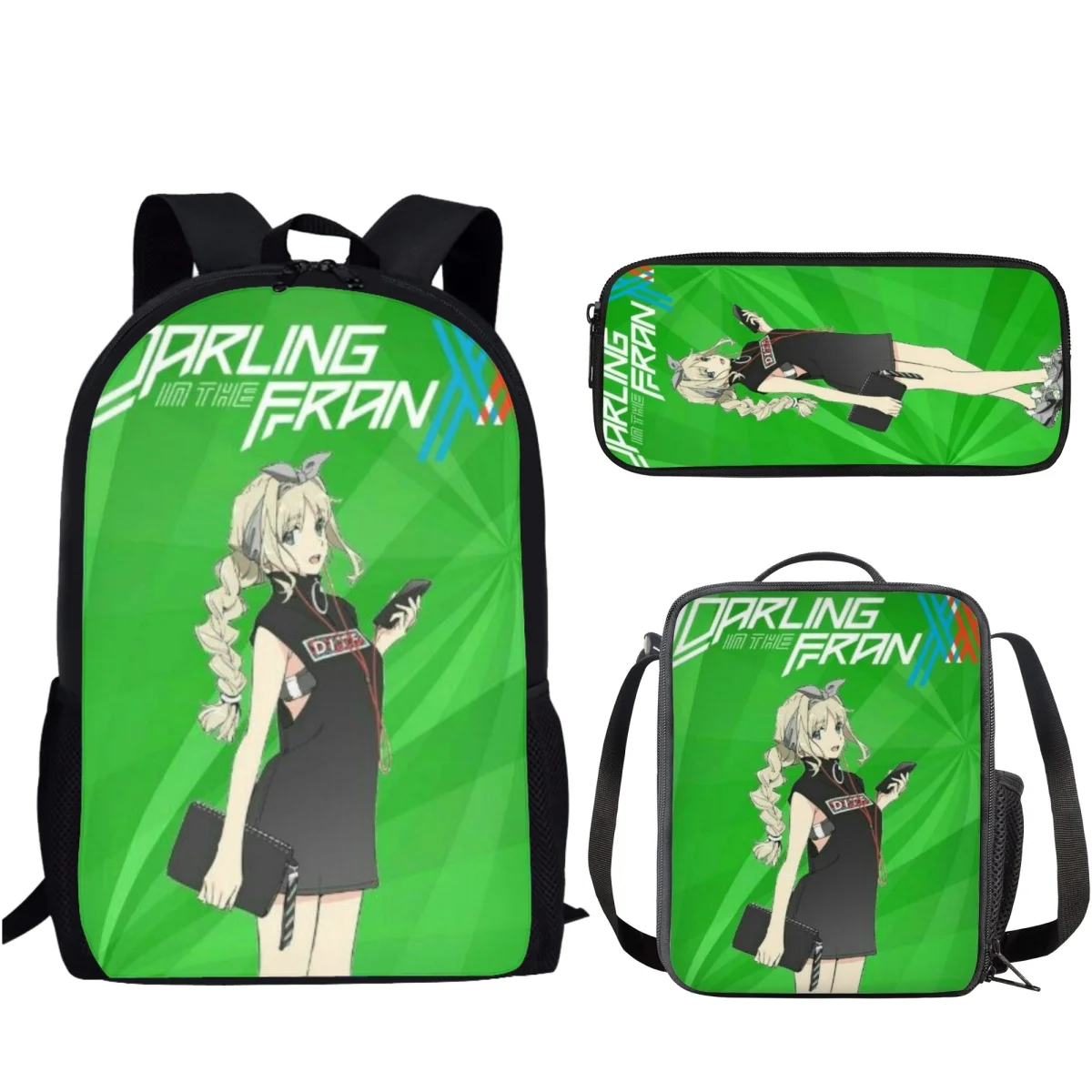 

Classic Popular New Darling in the Fran 3D Print 3pcs/Set Student School Bags Laptop Daypack Backpack Lunch bag Pencil Case