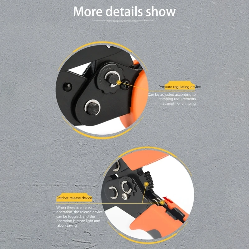 Pin Crimping Tool For Bullet Connectors AWG18-28(0.1-1mm²), Ratchet Pin Terminal Crimper Wire Crimping Tool Y5GB