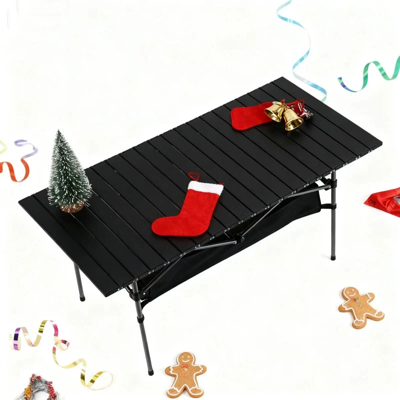 طاولة إعداد عيد الميلاد، مكتب محمول قابل للطي مع حقيبة سهلة الحمل، طاولة تزيين خفيفة الوزن للحفلات للاستخدام الداخلي والخارجي #3