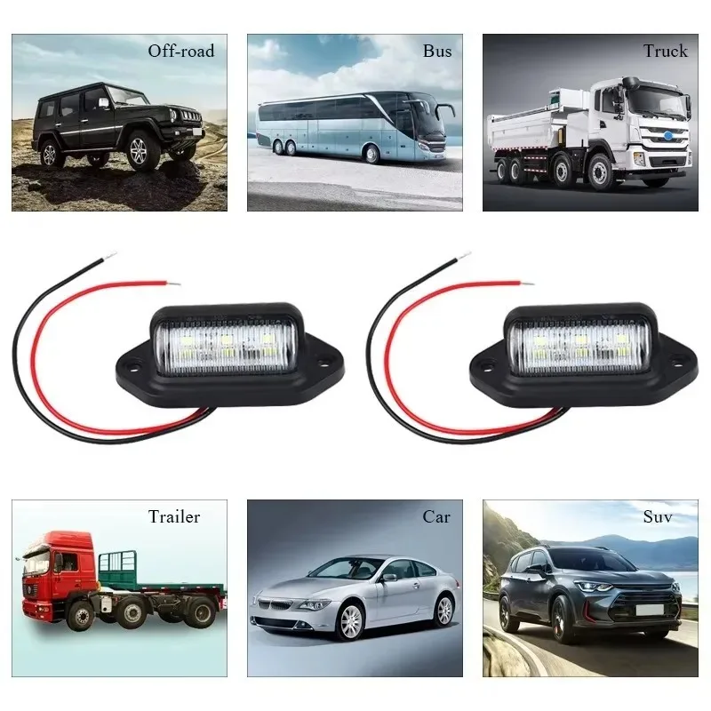 

Изысканный 6-светодиодный светильник номерного знака автомобиля для внедорожника, грузовика, прицепа, фургона, подсветка ступенчатой лампы, белые лампы, автомобильные товары, освещение номерного знака