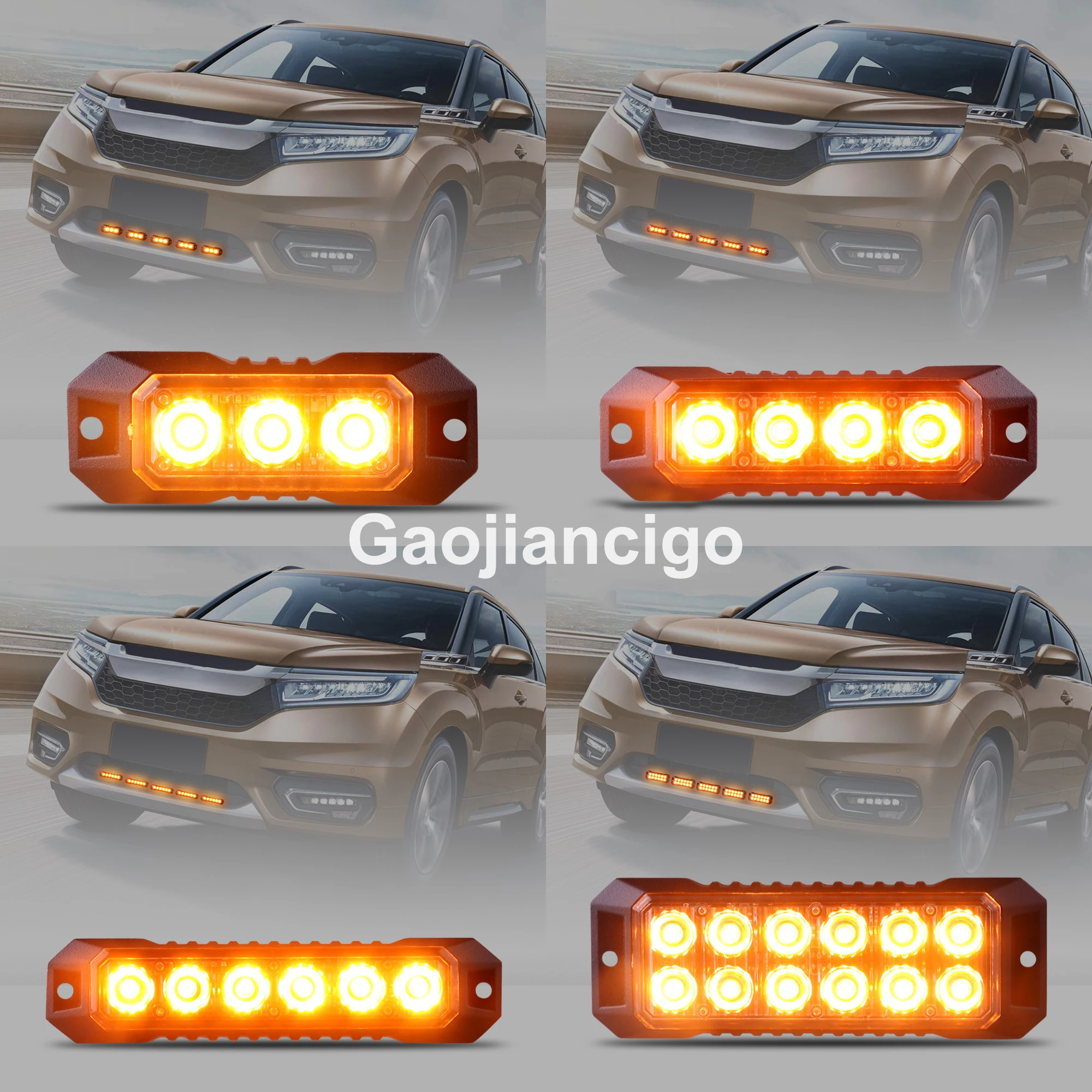 

1PCS 4LED Styles Strobe Warning Light Strobe Grille Flashing Mini Lightbar For Truck Car Beacon Lamp Traffic Police Light 12-24V