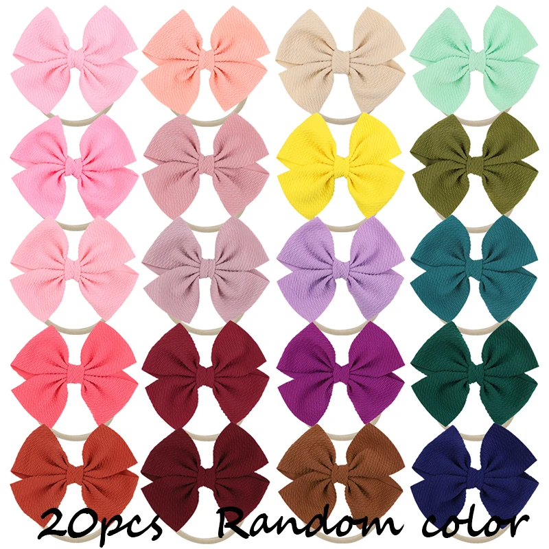 

40pcs Baby Girl Elastic Hair Ties Grosgrain Ribbon Bows Ponytail Holders Cute Hair Bands in Random Colors for Girls