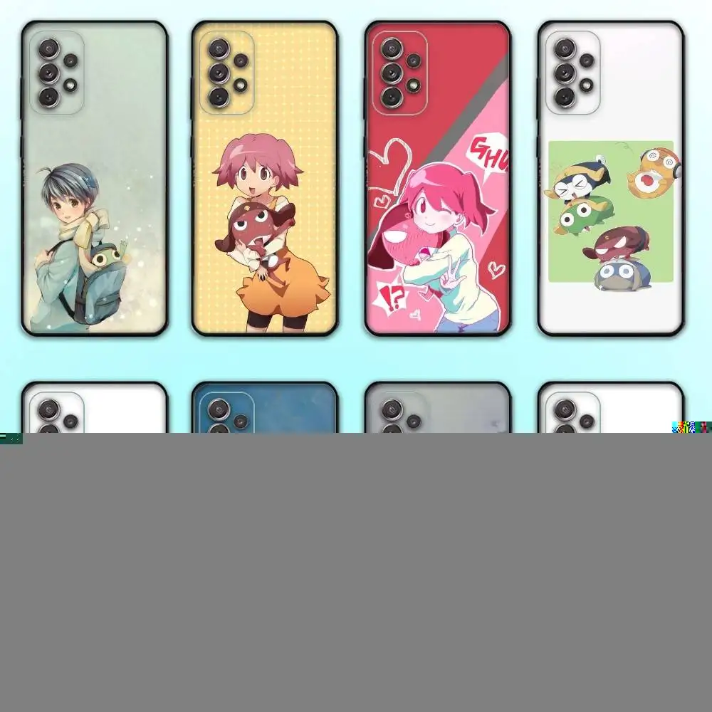 

Cartoon Keroro G-Gunsou Frog Phone Case For Samsung S 25,24,23,22,30,21,10,9,Ultra,Plus,Lite,FE,4,5 G Soft Black Case