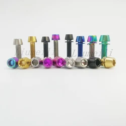 Liumeili Titanium Ti Bolts M5X16/18/20mm Allen Key Tapered Screws Bolts for Bike Bicycle Stems Handlebar Bicycle Parts GR5
