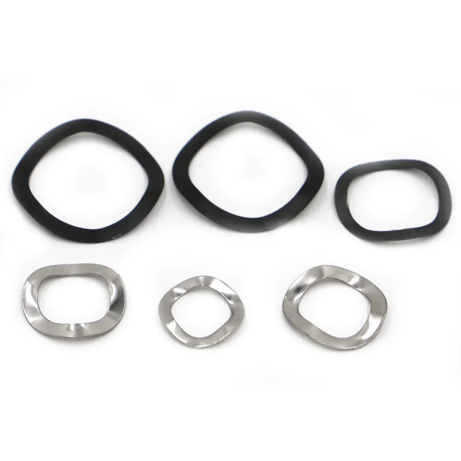 304 Stainless Steel / Black Carbon Steel Three Wave Washers Spring Washer M3 M4 M5 M6 M8 M10 M12 M14 M16 M19 M21 M24 M27 M34