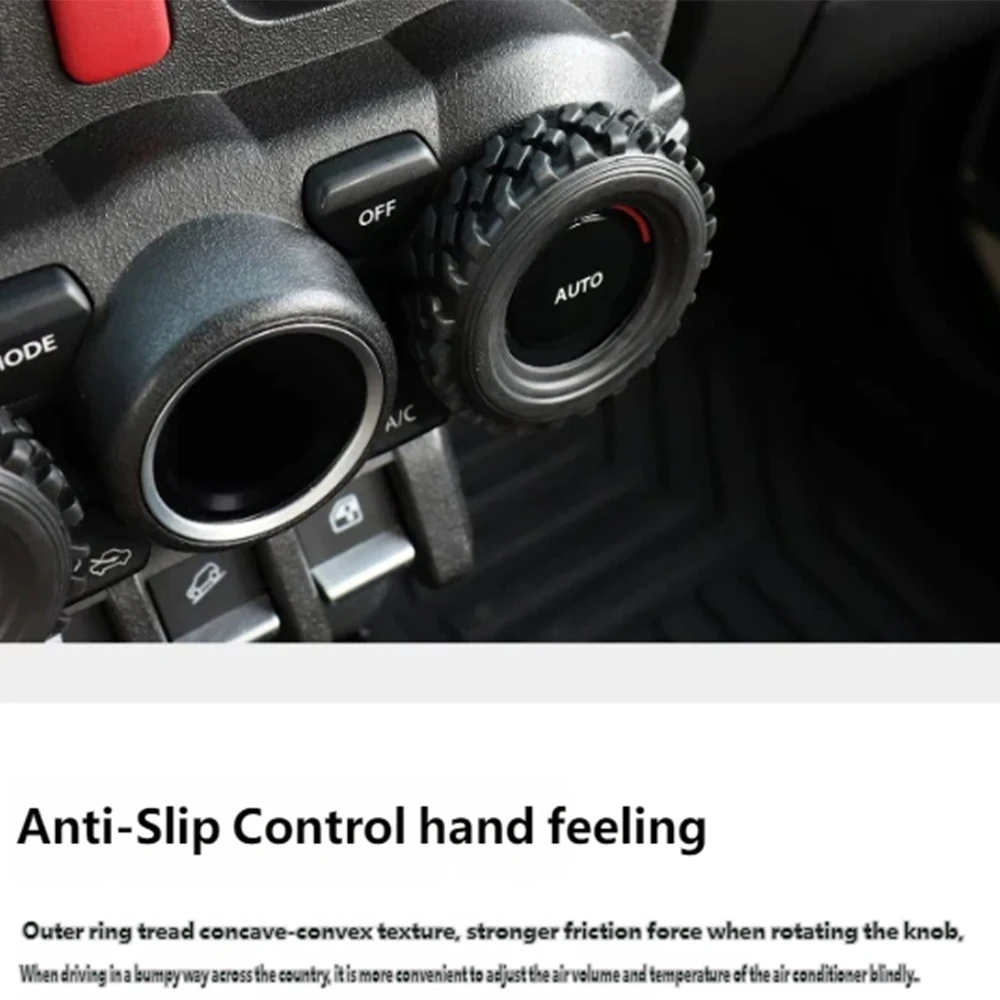 2 PCS Silicone Car Air Conditioner Switch Knob Cover for Suzuki Jimny JB64 JB74 2019-2026 JB64 JB74 5-doors Trim Ring JMN162