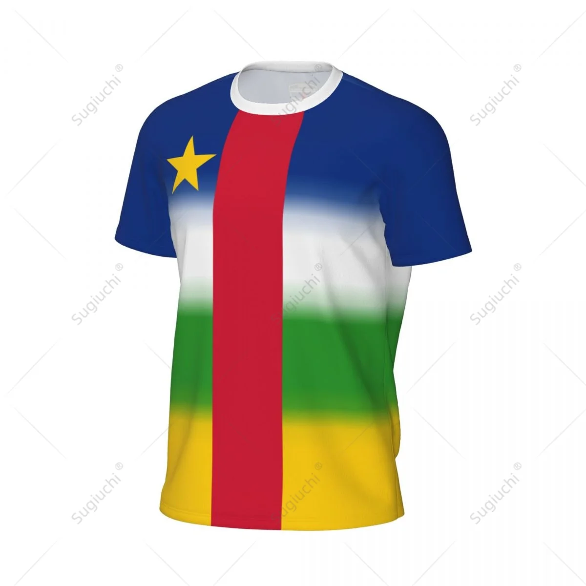 Camiseta de malla deportiva con bandera de la República de África Central para correr, fútbol, tenis, fútbol, camisetas de Fitness con estampado 3D personalizado