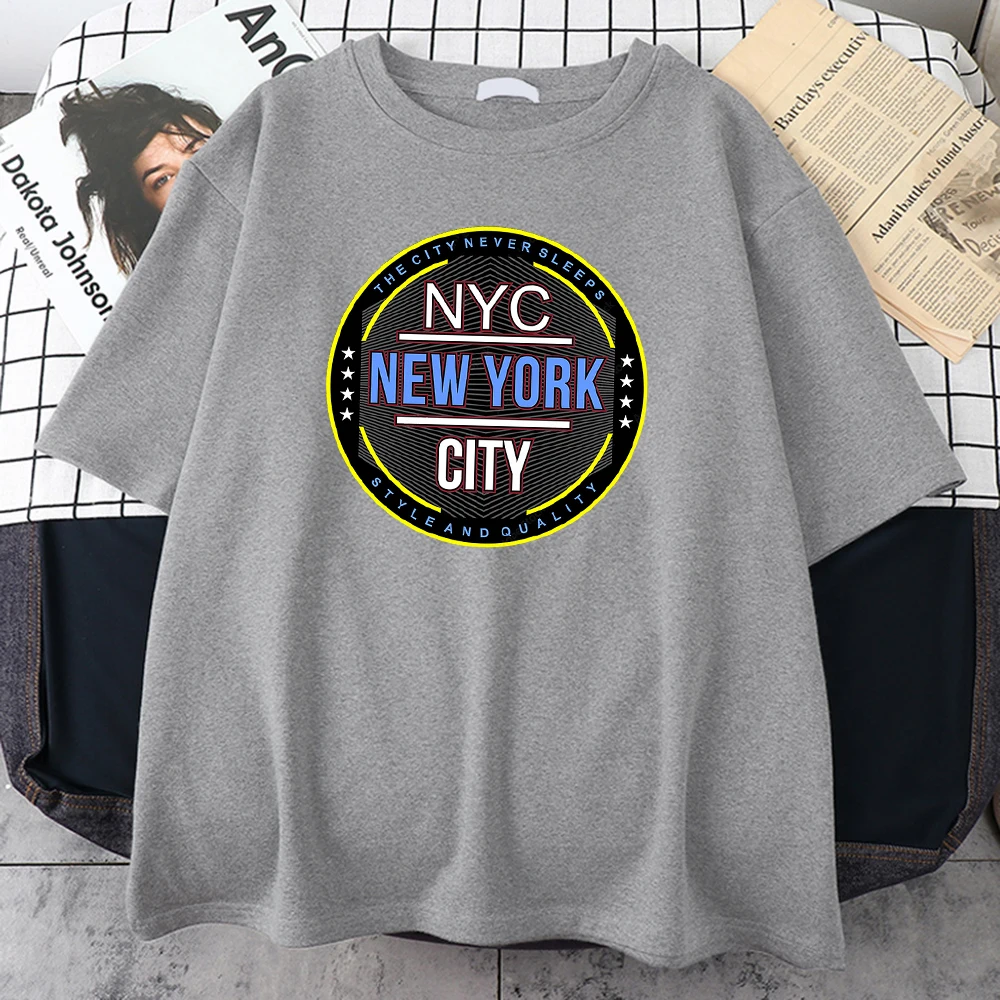 New York'S Style And Quality Is The City Never Sleep T-Shirt Sport Summer Tshirt Original Casual Tshirt Loose Fashion Men Tshirt