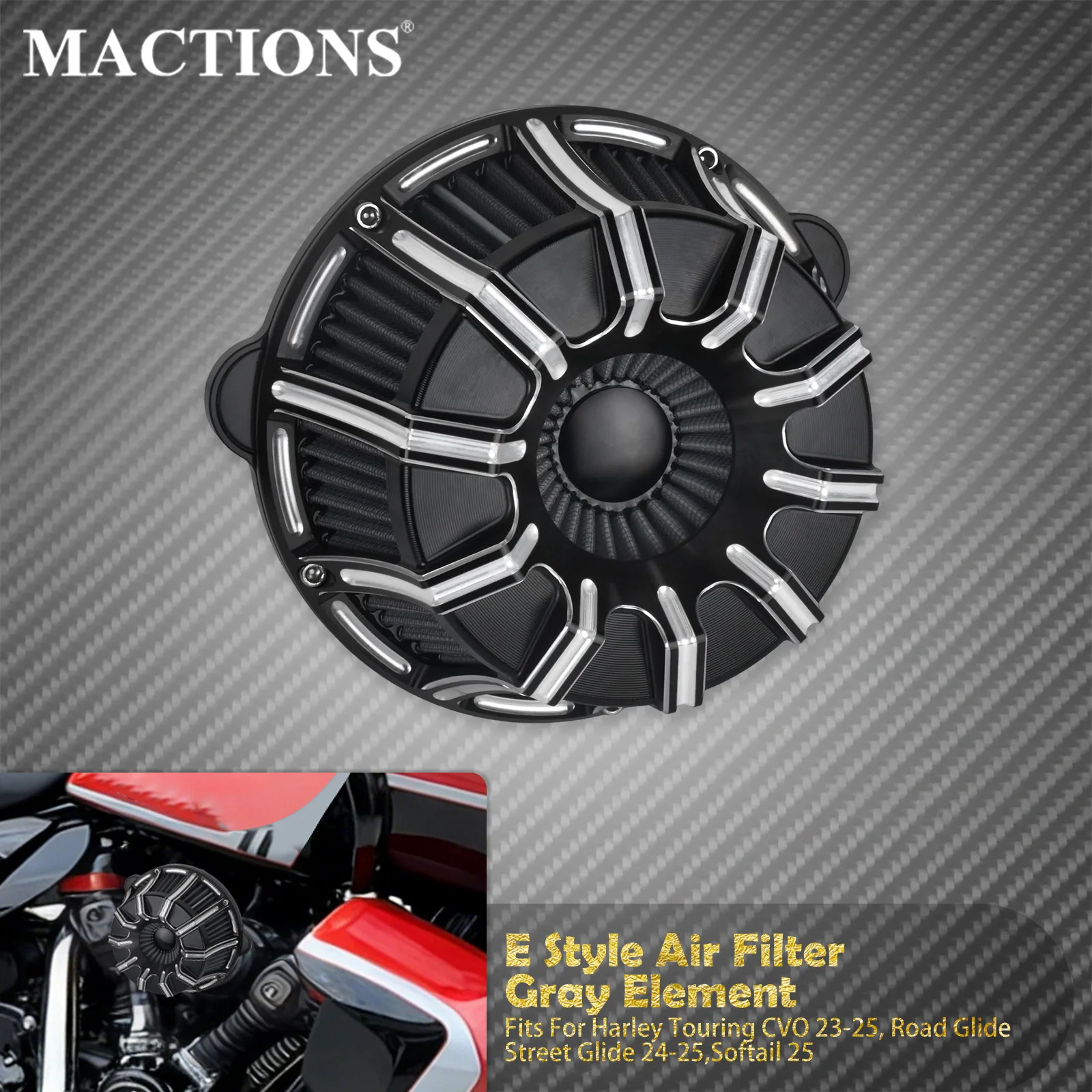 Motorcycle CNC Air Filter Cleaner For Harley Softail Fat Boy Breakout FXBB Low Rider 2025 Touring CVO Street Road Glide 2023-26