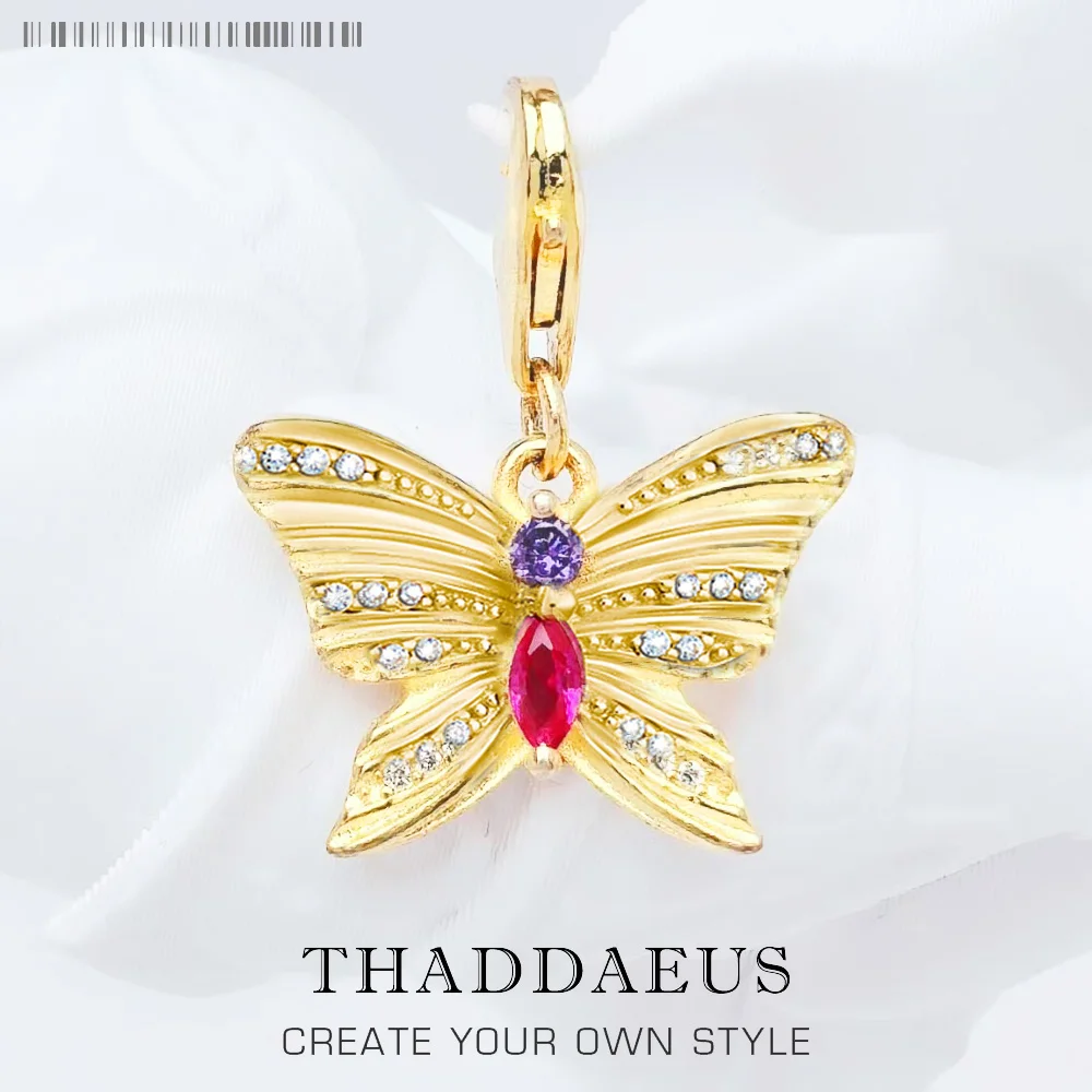 

Женский Золотой Шарм-бабочка из серебра 925 пробы с фианитами