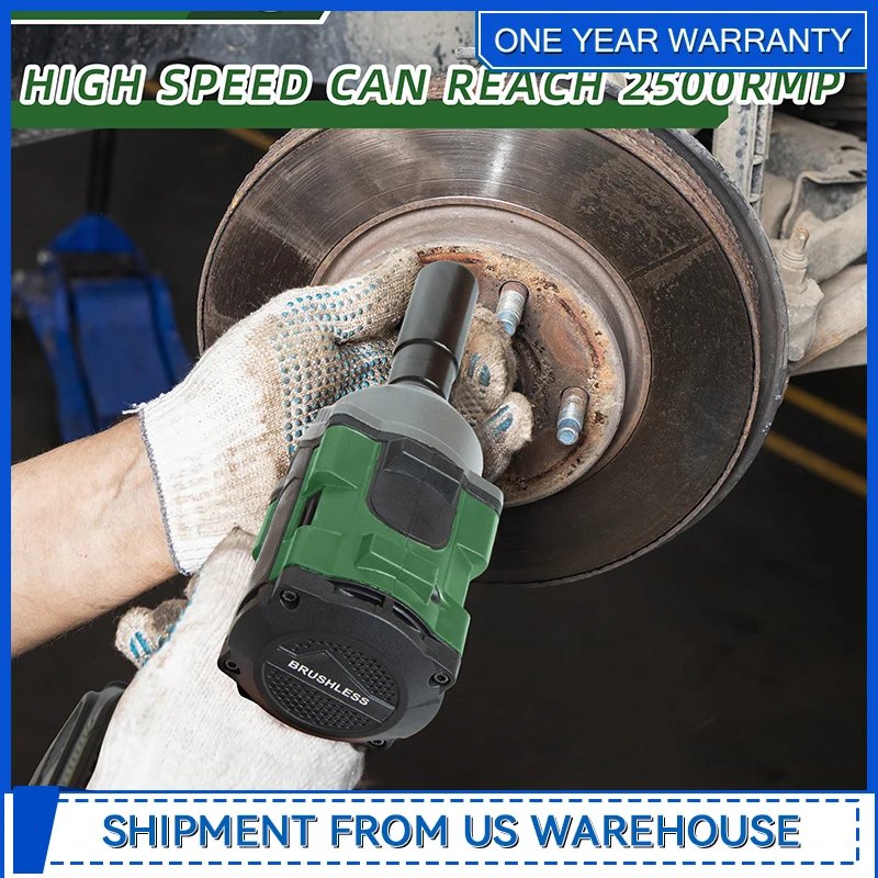 Kit de llave de impacto sin escobillas de 20 V, llave de impacto de 600 Nm y 1/2 pulgada con 2 baterías de 4,5 Ah, 2500 RPM de Prostormer