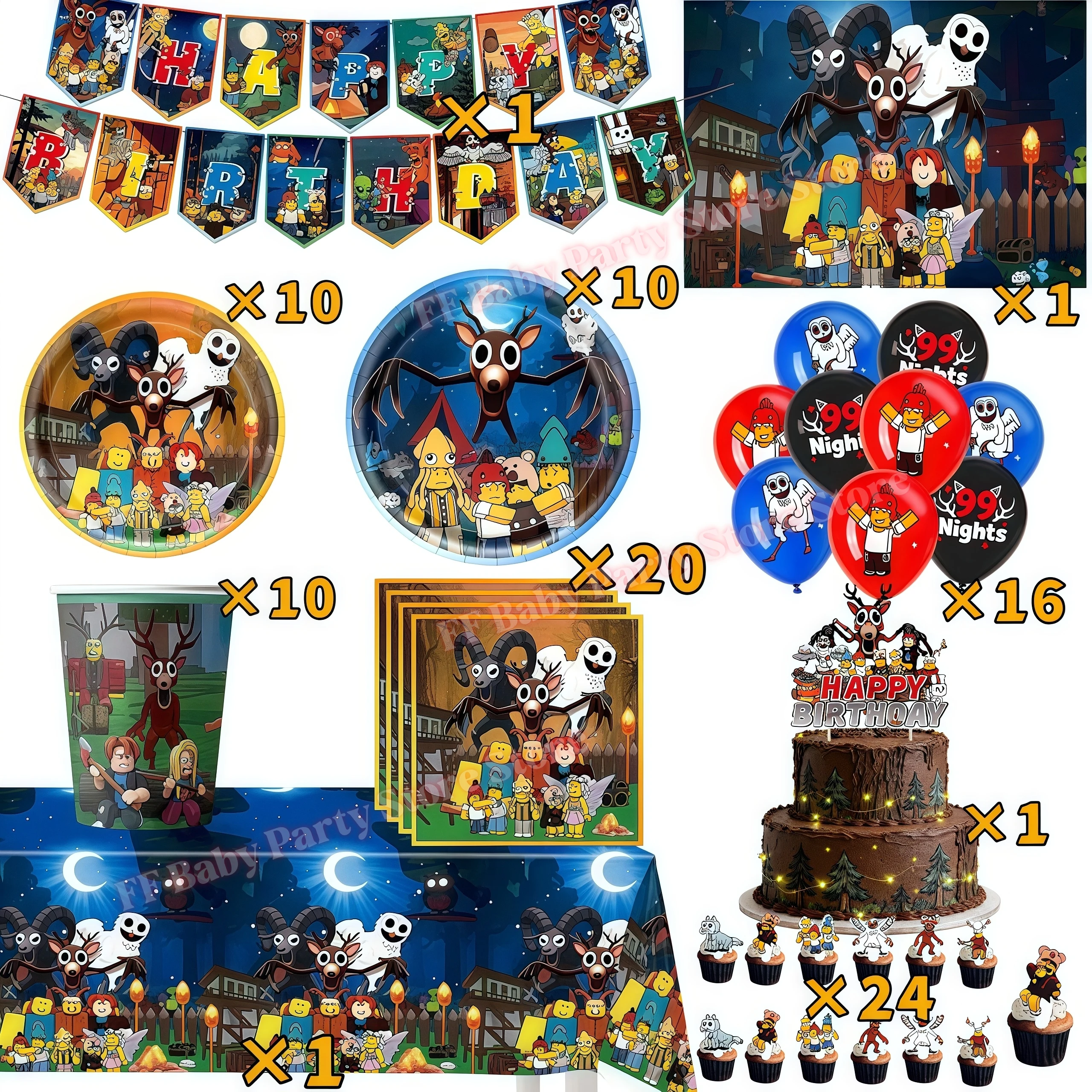 99 Nächte im Wald Party-Geburtstagsdekoration Hirsch-Motiv Tasse Teller Serviette Ballon für Kinder Jungen Geschenk Babyparty-Zubehör – Detail 30
