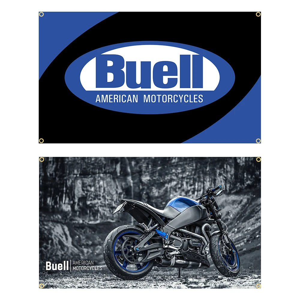 90x150cm Buells American Racing Motorcycle Flag Polyester Printed Outdoor or Garage Banner For Decoration Tapestry