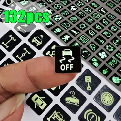 Luminous Car Window Lifter Sticker Instrument Panel Buttons Stickers PVC Window Lifter Switch Button Stickers Car Accessories