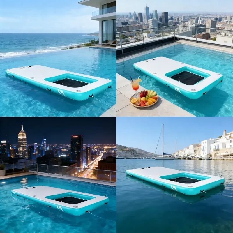 Durable Non-Slip Inflatable Island Platform With Easy Inflation for Picnic Sunbathing Leisure Marine Use Family Outings