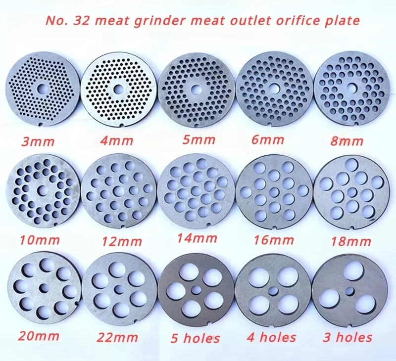 32 Type Electric Meat Grinder Orifice Plate Meat Grinder Blade Orifice Plate Meat Outlet Sieve Plate 32 #Round Hole