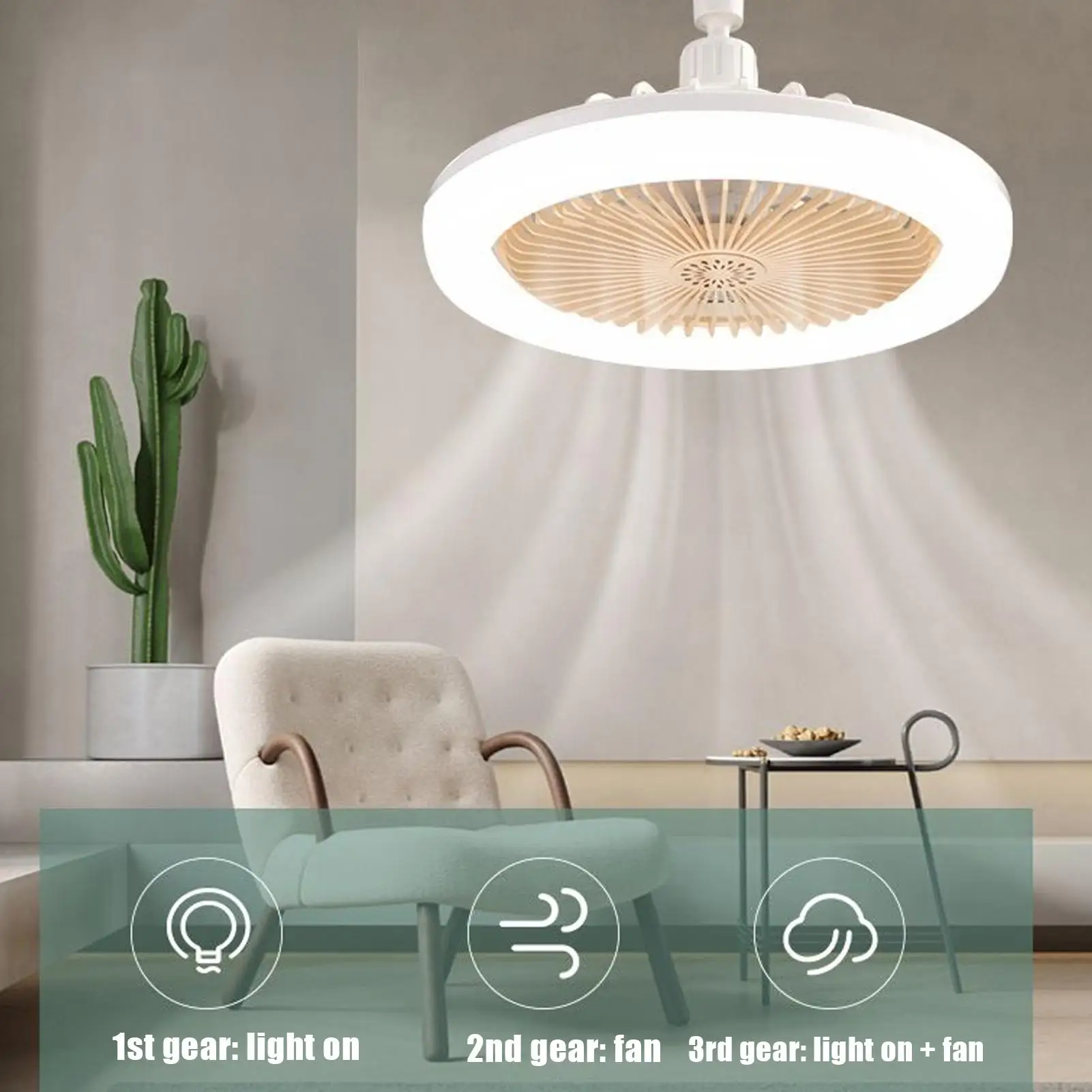 Ceiling Light With Fan Dimmable Adjustable 3 Speeds Illumination Lamp Bedroom Ceiling Fans With Lights and Timer Cooling