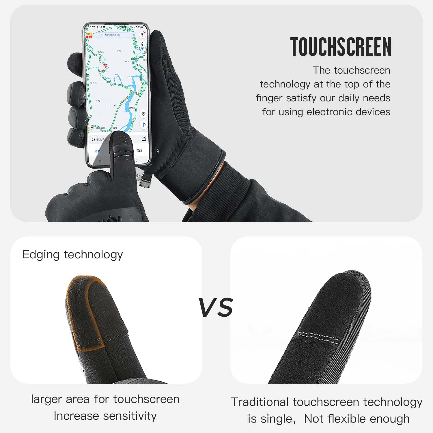 Guanti da ciclismo invernali da donna impermeabili Thinsulate 3M Guanti da sci touchscreen termici per la corsa Guanti sportivi all'aria aperta