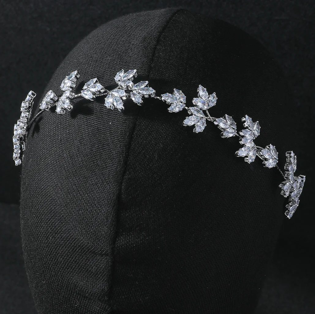 

Bride Headdress Wedding Hair Jewelry Accessories Zircon Bridal Headband Tiara Crown Women Diadem Headpiece Prom Party Hairbands