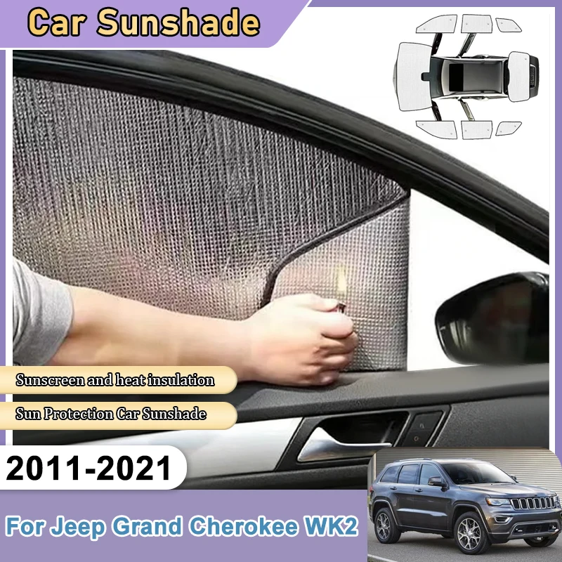 

Sun Visors For Jeep Grand Cherokee WK2 2011~2021 Windshield Car Sunshades Side Windows Cover Anti-UV Shading Auto Accessories