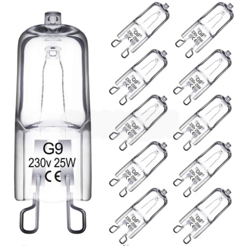 10PCS 40W LED Halogen Lamp Beads 220-230V Indoor Lighting Bulb G9 High Temperature Inserted Beads Crystal Halogen Bulb Lights