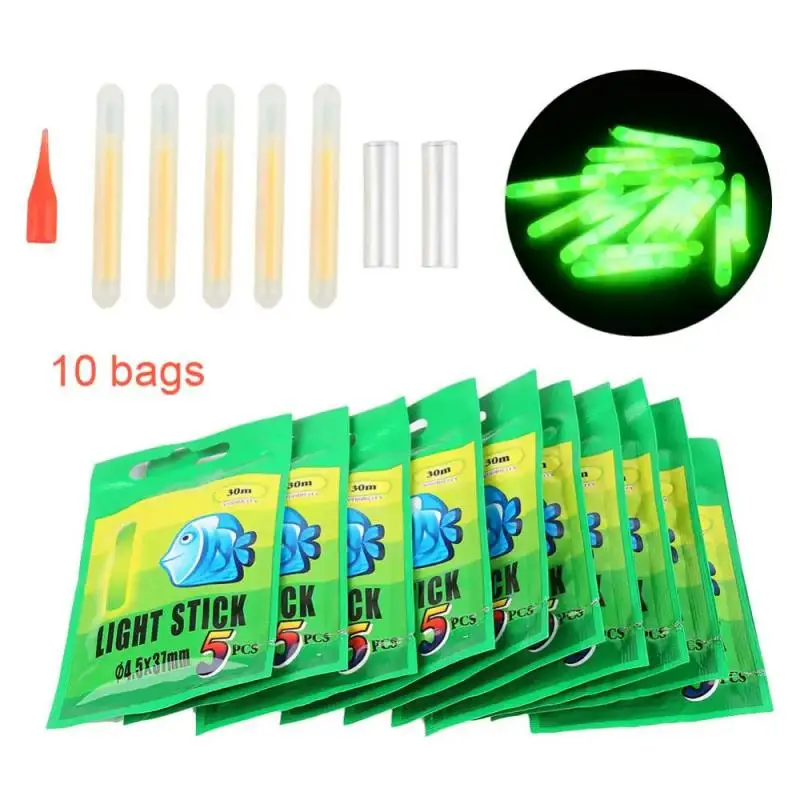 2024 New Fishing Glow Sticks For Fishing Pole Fishing Rod Tip Light Fluorescent Light Sticks For Night Fishing Accessories