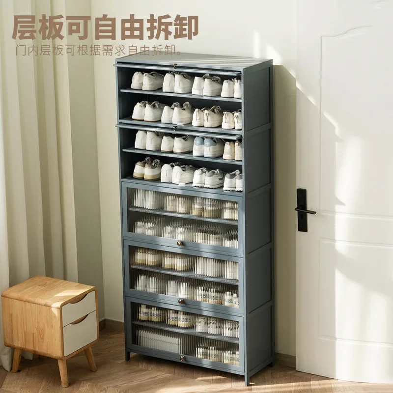 رف أحذية بباب منزلي بسيط للإيجار الداخلي لتخزين المنزل قطعة أثرية e****خزانة أحذية غبار ميكانيكية متعددة الطبقات جديدة #3