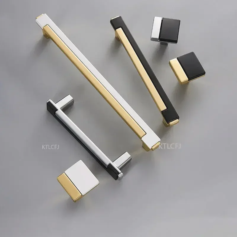 Manija de cocina cromada dorada moderna, perillas de gabinete, tiradores de cajón de moda, manija de muebles, herrajes para puertas