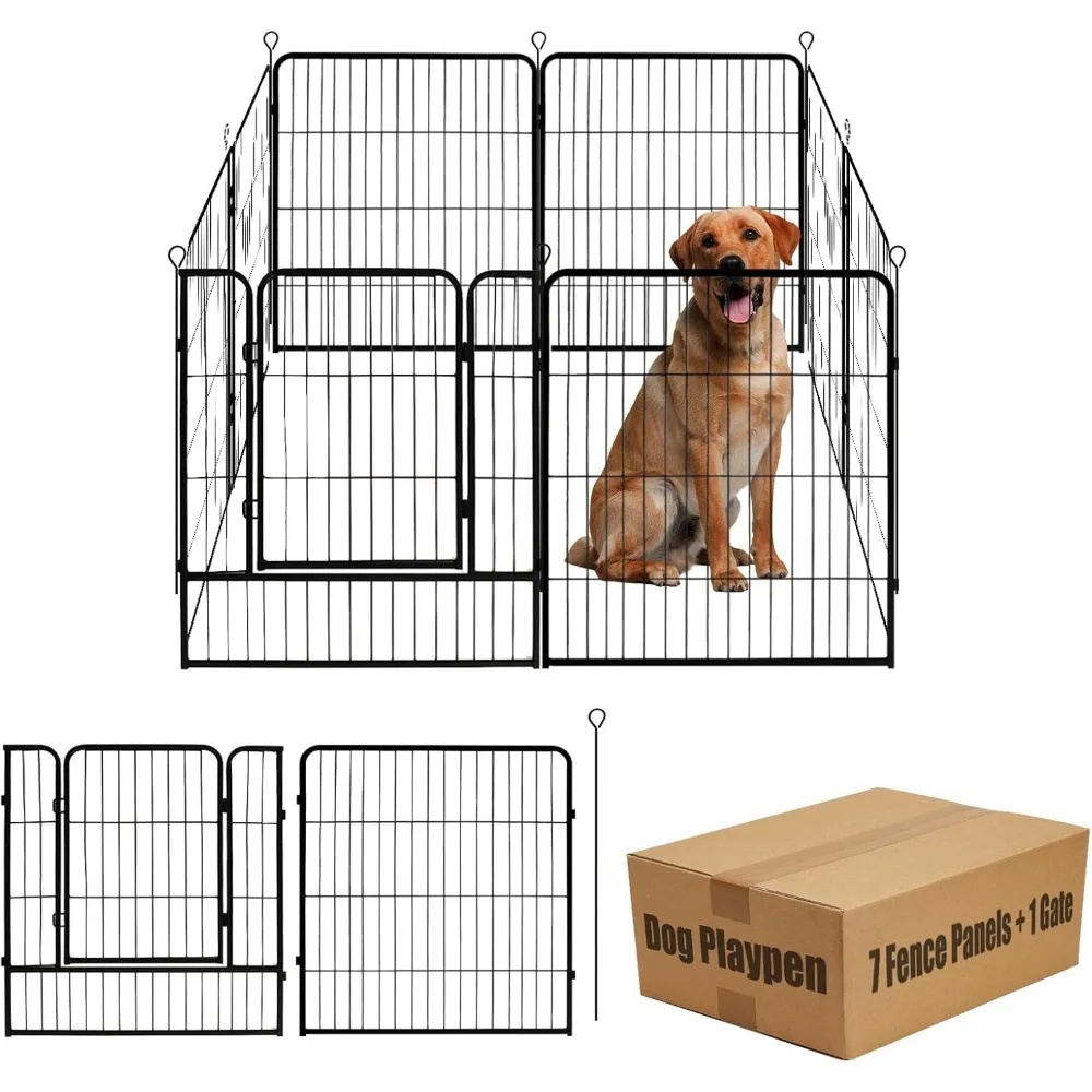 

Вольер для собак, 60-120 см (В), уличный забор для домашних животных для кемпинга, садовый забор, барьер для средних животных для двора, 3,35-16,76 м (Д), черный