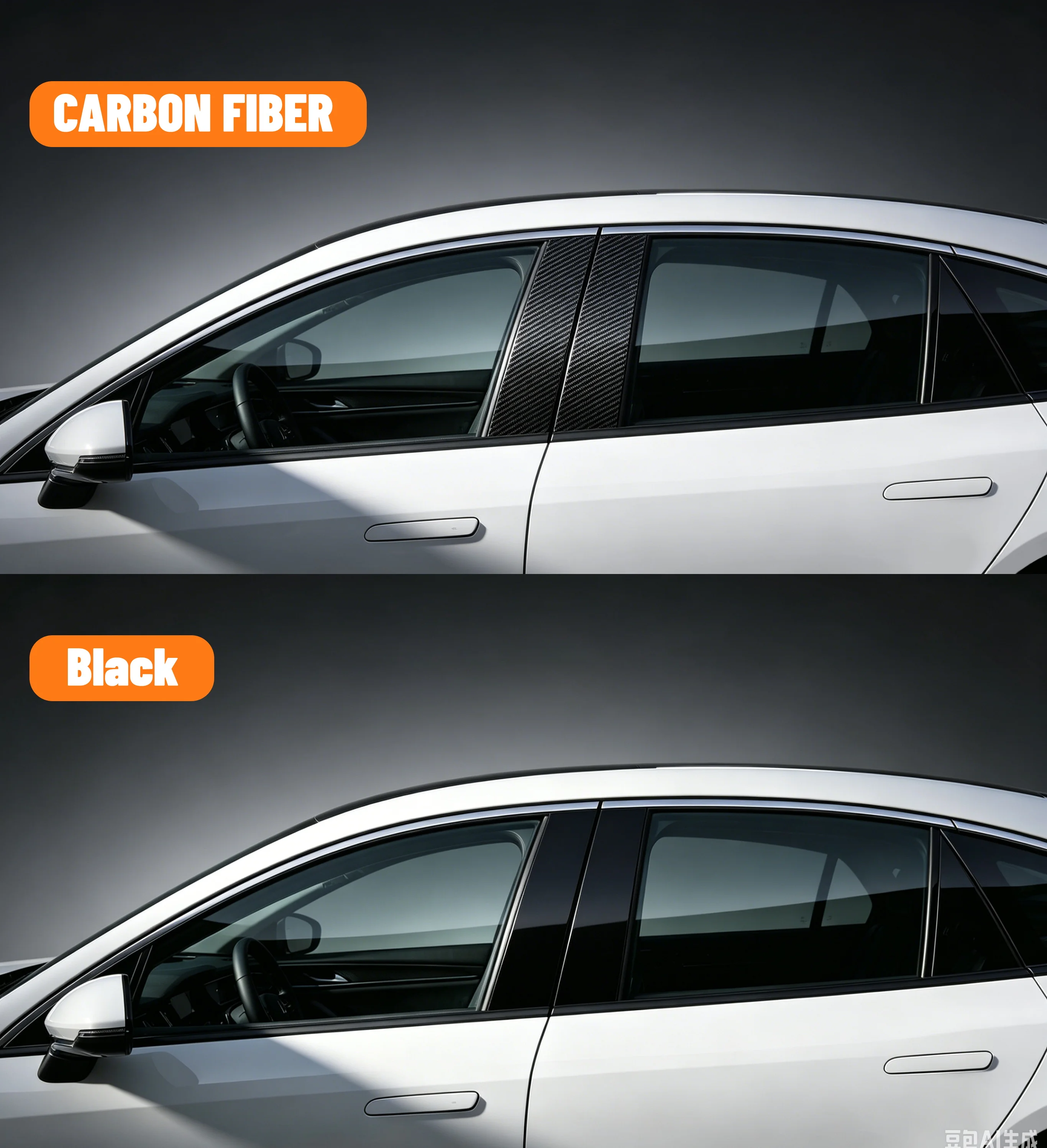 6-teiliges Auto-Fensterverkleidungsset für Ford Focus 2 MK2 Classic 2005-2015 2006 B C Säulenverkleidung Türaufkleber Dekor Zubehör – Detail 8