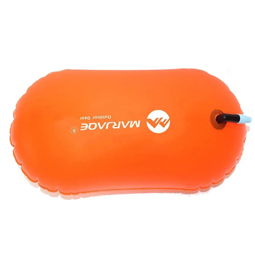 Inflatable Open Swimming Buoy Tow Float Dry Bag Double Air Bag with Waist Belt for Water Sport Swimming Storage Float Tool