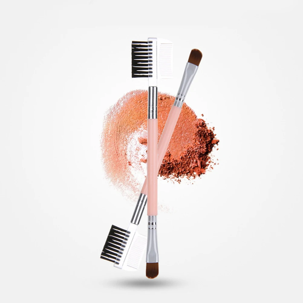 Dwustronne pędzle do makijażu, pędzle do cieni do powiek, narzędzia kosmetyczne dla kobiet, włosie do brwi, przenośne, trwałe, prezent