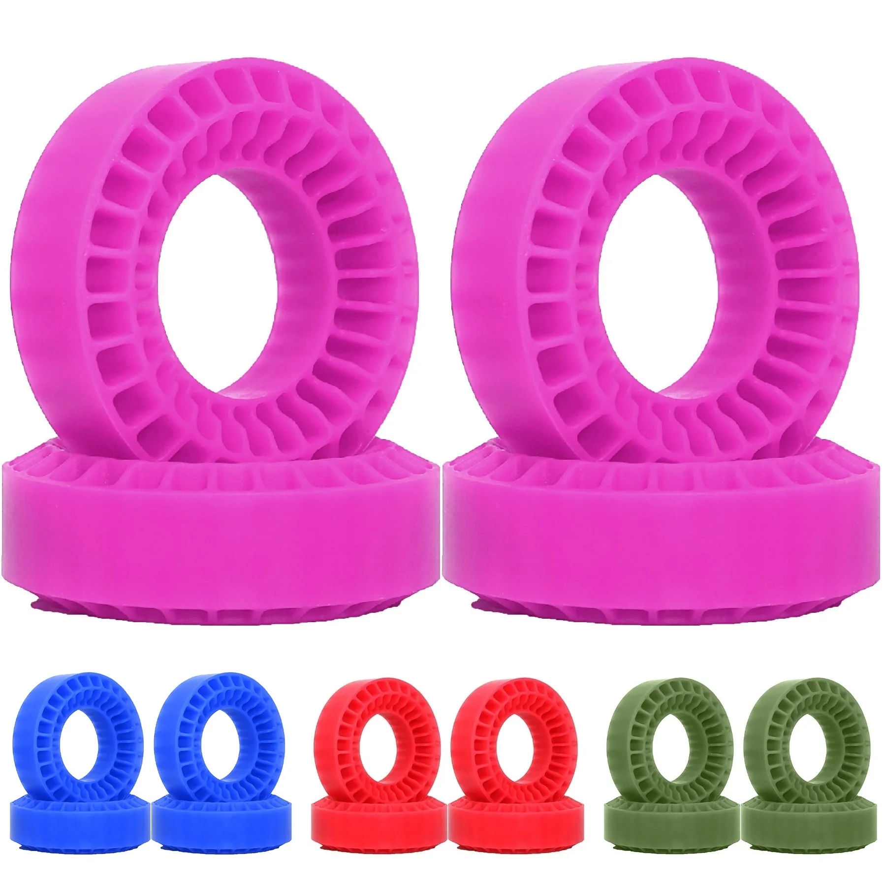 

4pcs 55mm 1.0" Silicone Rubber Wheel Tires Insert Foam for 1/18 1/24 RC Crawler Car TRX4M SCX24 AX24 FCX24 FCX24M Upgrade Parts