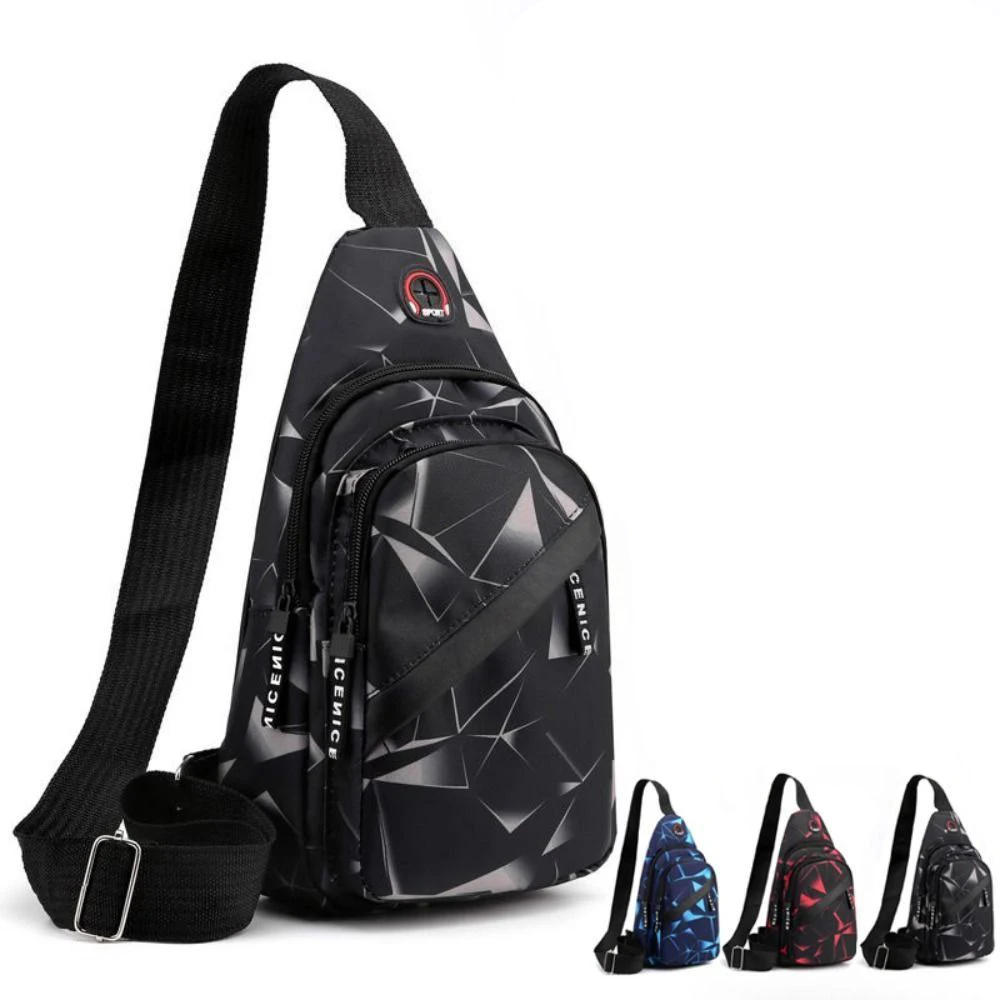 New Men Oxford Cloth Travel Chest Bag Black Blue Red Large Capacity Sling Shoulder Bag Multifunctional Crossbody Bags Unisex