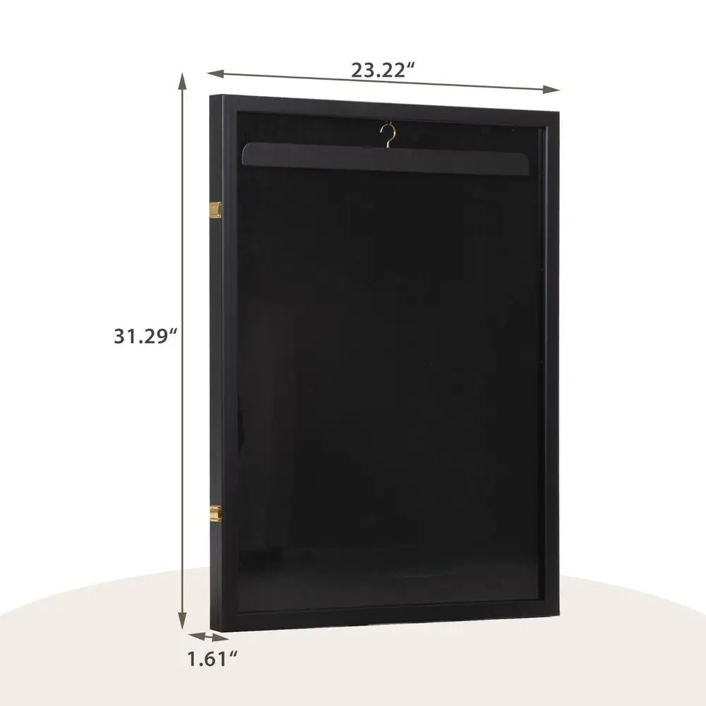 Display Case Frame Shadow Rack Box Exquisite Lockable with Hanger