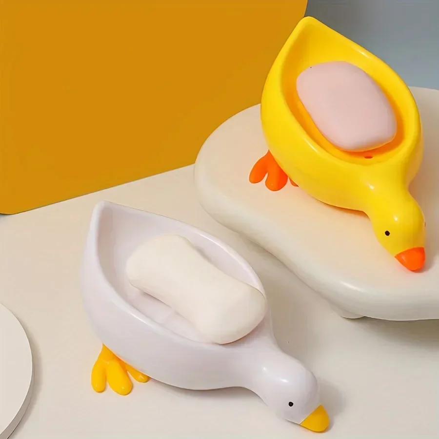 Soap Tray Self-draining Soap Rack Cute Duck-shaped Creative Rack for Shower Bathroom Kitchen Tub Sink Tray Bracket Bathroom image 2