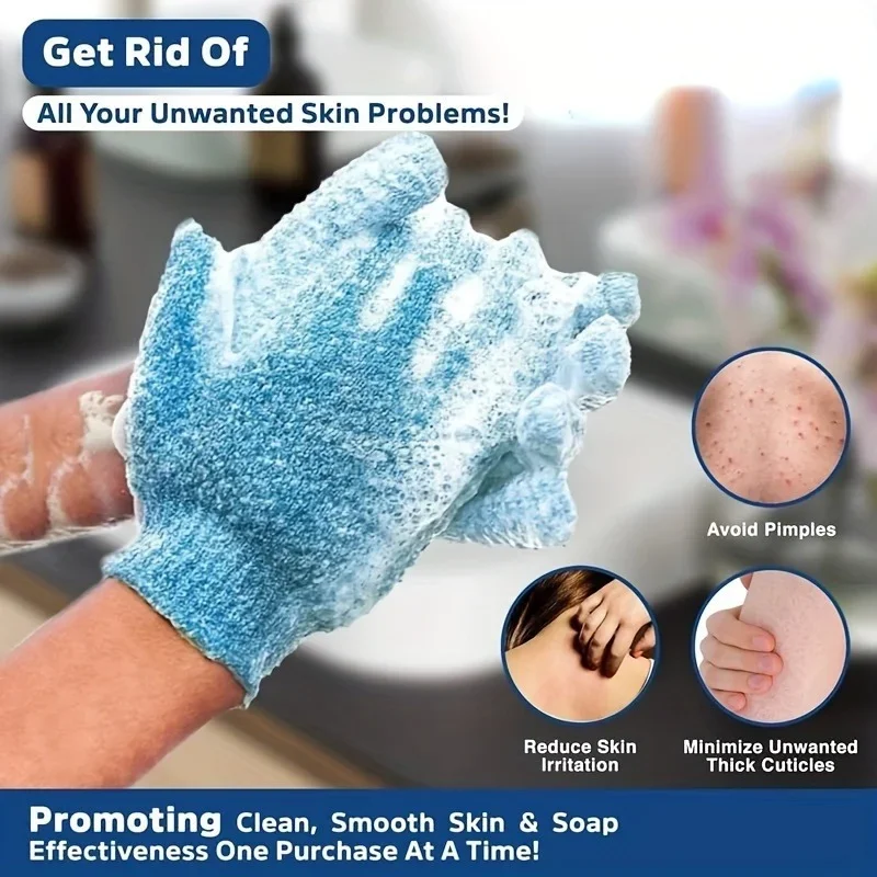 10Pairs Exfoliating Bath Gloves Reversible Shower Scrub Mitts Body Cleansing Towel Back Scrubber For Deep Cleansing Dead Skin Removal Spa Massage Bath Products For Home Travel Gym view 4