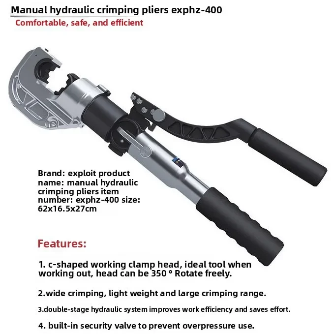 Multi Functional Manual Hydraulic Crimping Pliers Electrician Special Copper Nose Wire Clamping Terminal Block Clamping Pliers