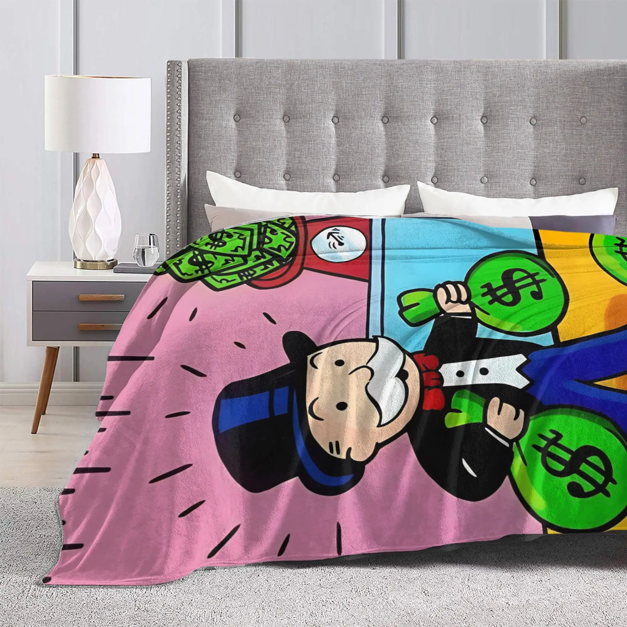 Coperta monopolicata per ragazzo ricco, dimensioni multiple, coperte super morbide e calde per divano, divano e letto