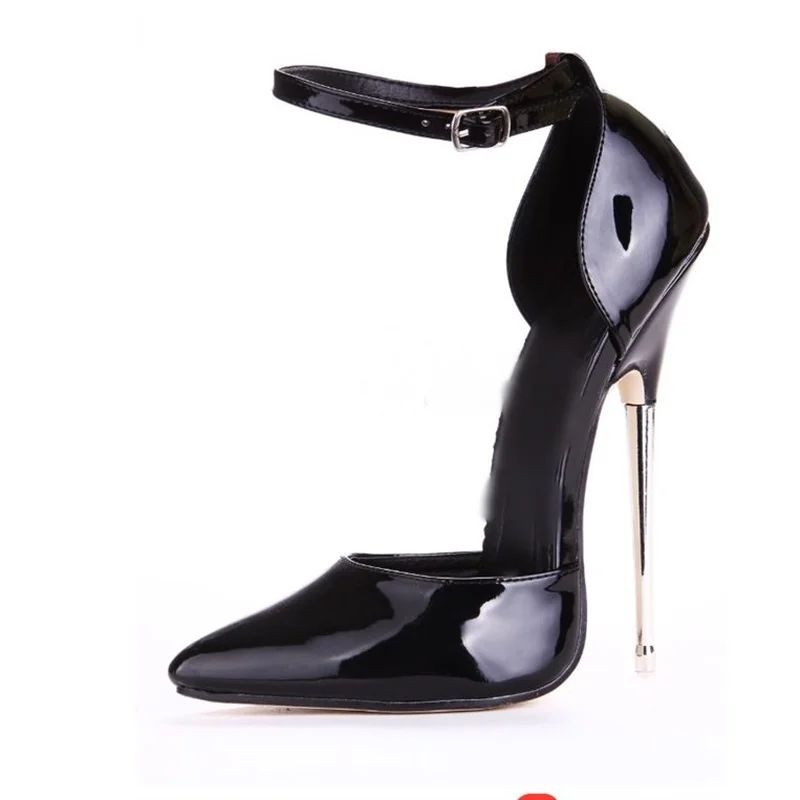 Czerwone lakierowane czółenka z klamrą, cienkie szpilki, ażurowe, modne, seksowne, fajne, letnie buty damskie na co dzień w dużych rozmiarach, zapatillas mujer 2025