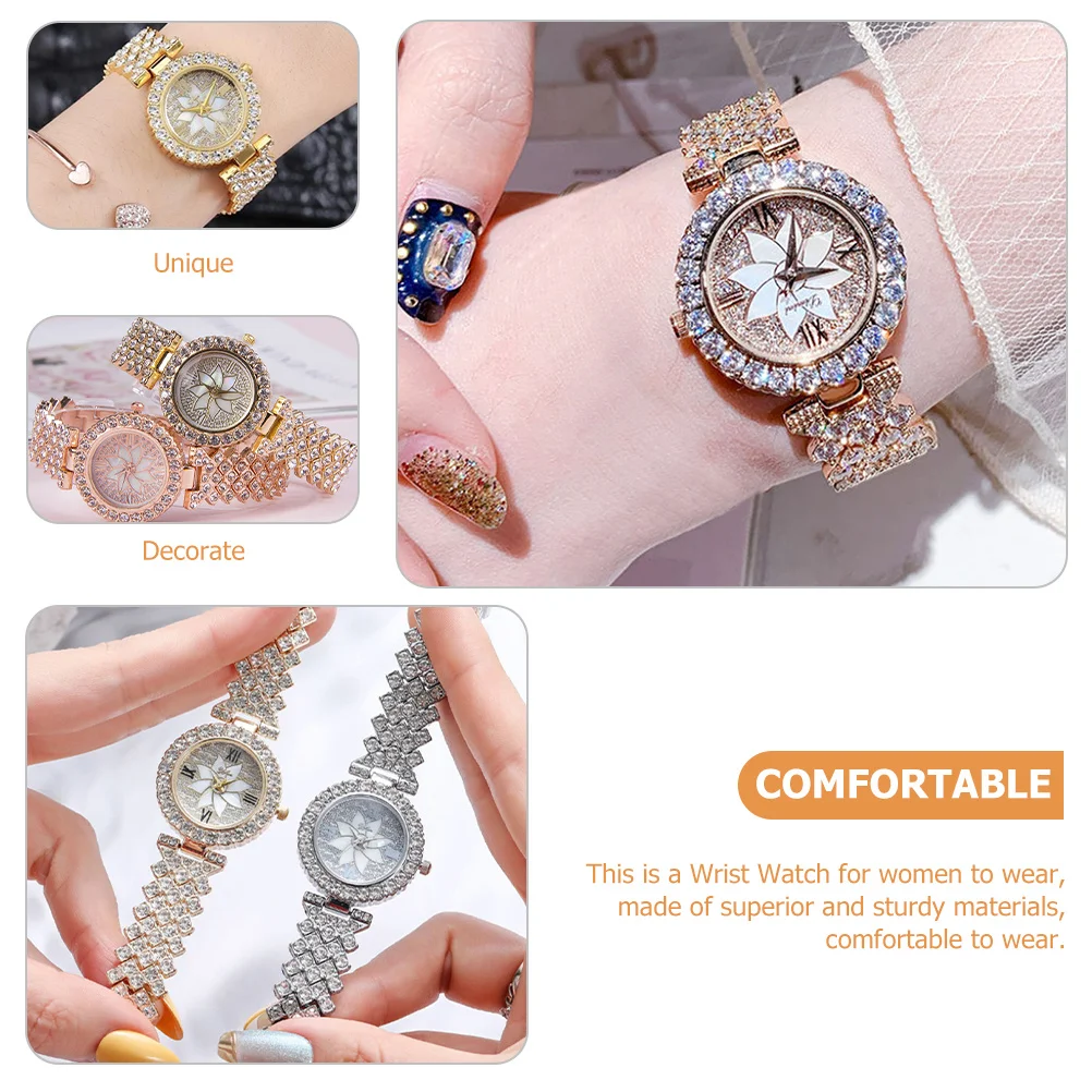 ساعة يد رقيقة للنساء من حجر الراين مزينة بحجر الراين، ساعة عصرية رائعة، ساعات هدية أنيقة للنساء