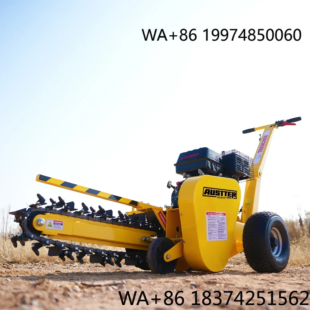 

AUSTTER Gasoline Mini Trencher Digging Machine Chain Mini Trencher Ditcher Trenching Machine with Gasoline Engine Mini Trencher