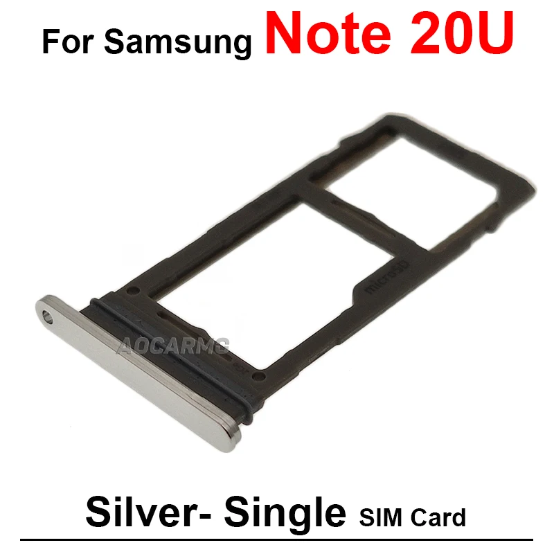 Black Silver Gold For Samsung Galaxy Note 20 Ultra Note20U Single Dual Sim Tray Card Holder Socket Slot Repair Replacement Parts