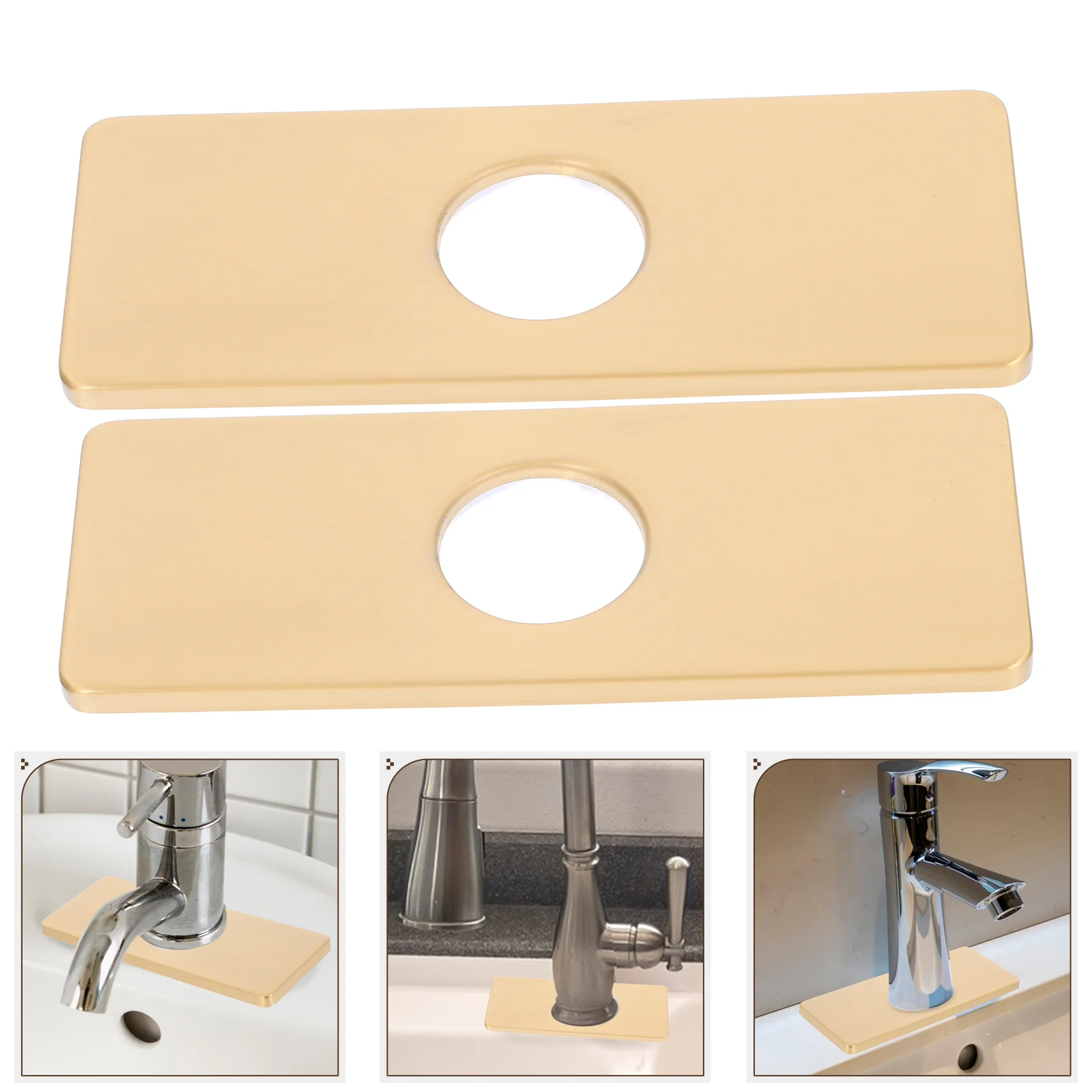 

2 Pcs Faucet Decorative Base Plate Rhinestone Notes Shower Flange Bathroom Sink Hole Cover 304 Stainless Steel Pipe