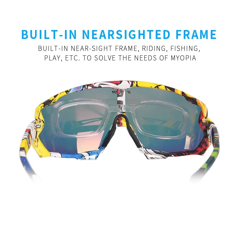 X-TIGER Cycling Sun Glasses UV400 Men Women Polarized Bicycle Goggles Glasses 5/3 Lens MTB Sports Windproof Sunglasses Eyewear