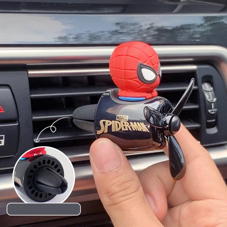 Marvel Spider Man Air Freshener Car Perfum Kawaii Propeller Outlet Vent Fresheners Perfume Suitable for Car Interior Decoration