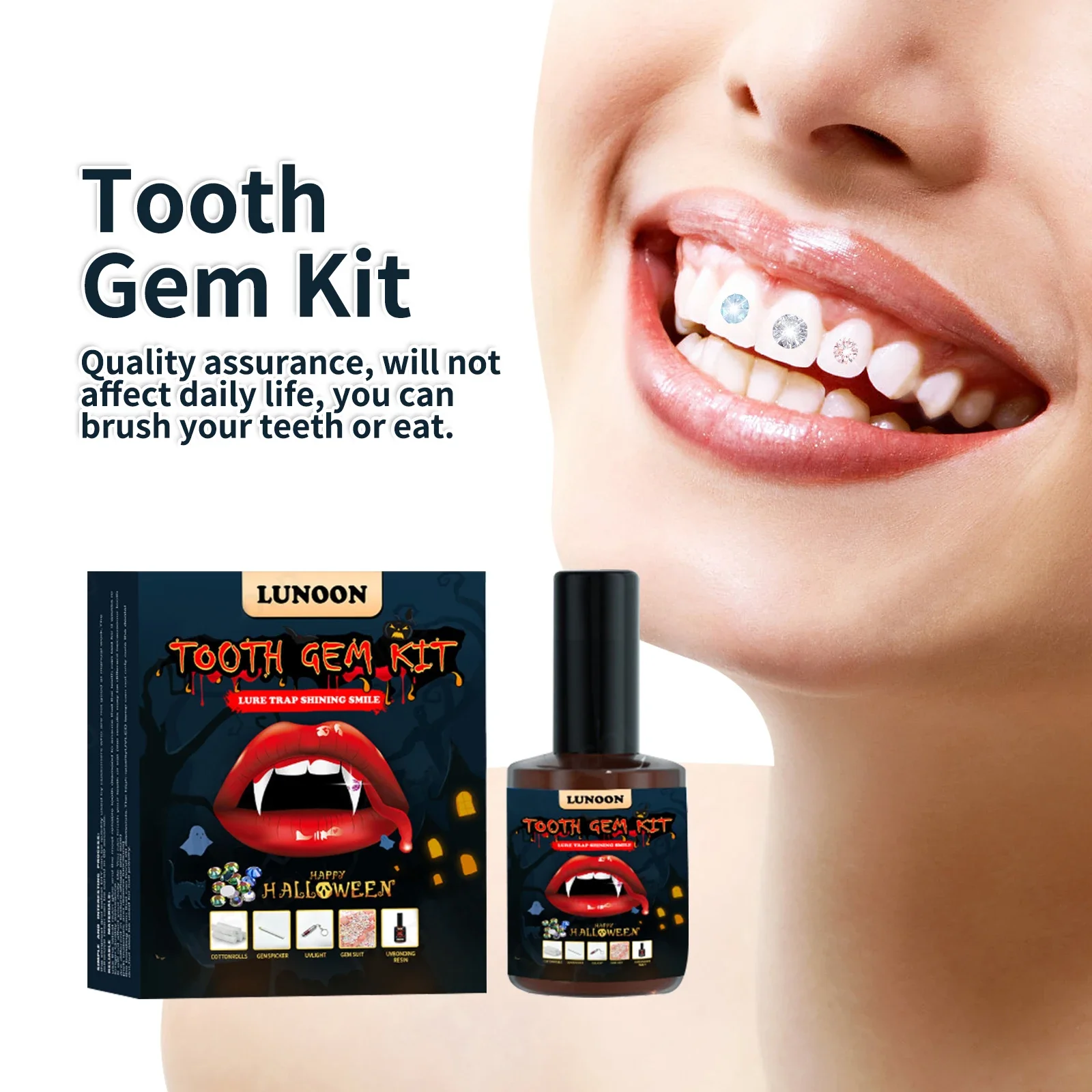 คริสตัลตกแต่งฟัน แฟชั่นเพชรประดับฟัน เครื่องประดับฟันรูปผีเสื้อระยิบระยับ