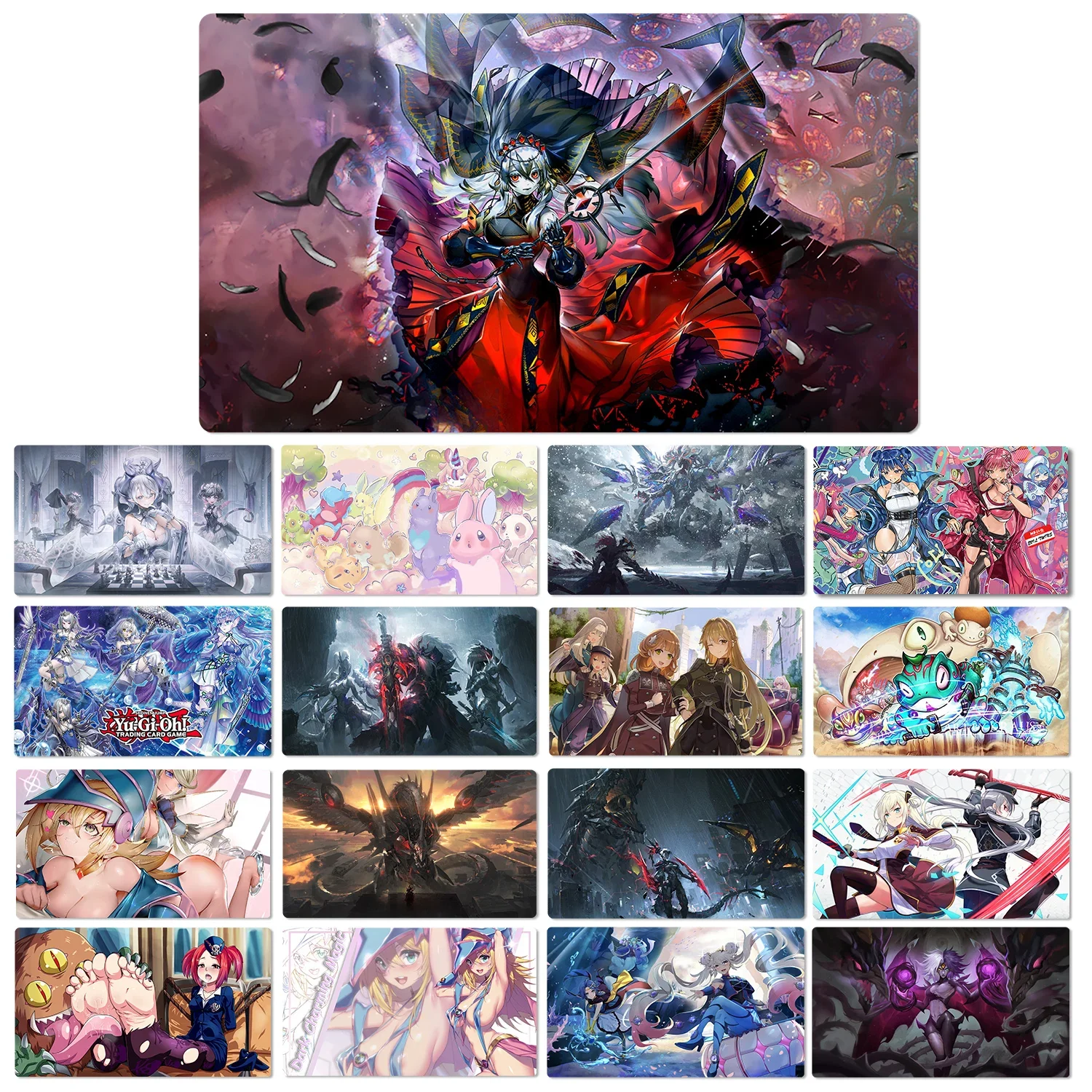 

YuGiOh Play Mat Labrynth Red Cartesia Melffy Evil Twins Exosister TCG CCG Trading Card Game Mat Rubber Anime Mouse Pad Zone Bag