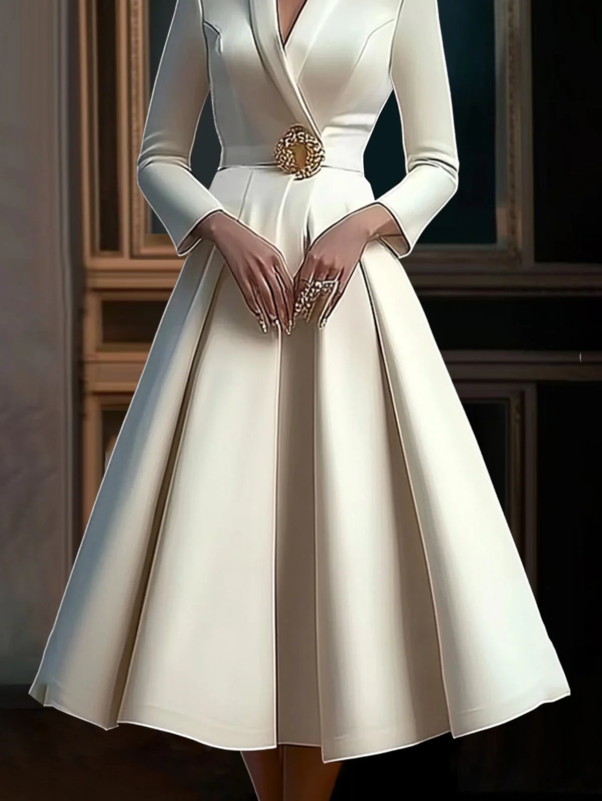 봄 가을 우아한 파티 이브닝 ​​드레스 여성 패션 섹시한 v 넥 Pleated 공식 연회 a 라인 드레스 Vestidos para mujer